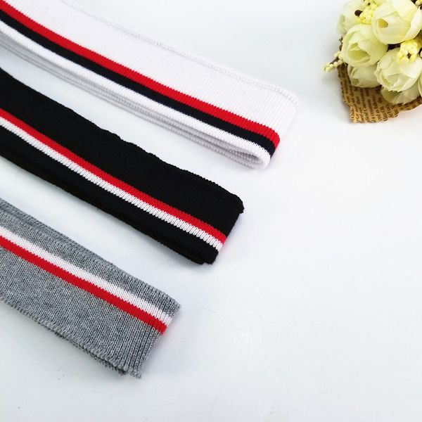 

3 colors stretchy cotton rib diy flat knitting fabric for sewing collar cuffs garment accessories rib, Black;white