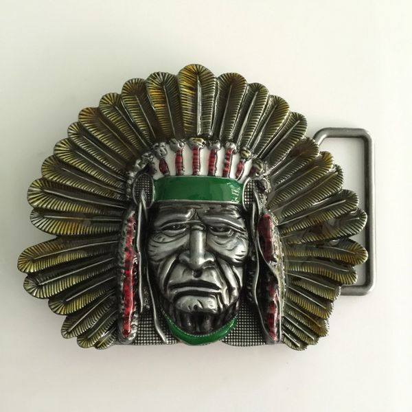 

1 pcs cool 3d man feather buckle hebillas cinturon men's western cowboy metal belt buckle fit 4cm wide belts, Slivery;black