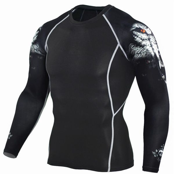

rashgard sport shirt men wolf 3d print running t shirt crossfit bodybuilding t-shirt mens gym fitness soccer jersey, Black;blue