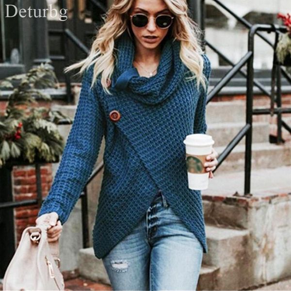 

women's fashion cross buttoned wool cardigans ladies casual turtleneck long sleeve warm knitted sweater 2018 autumn winter sw130, White;black