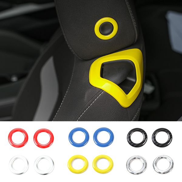 

seat back headrest adjust handle button switch decoration circle ring cover trim frame for chevrolet camaro 2017+