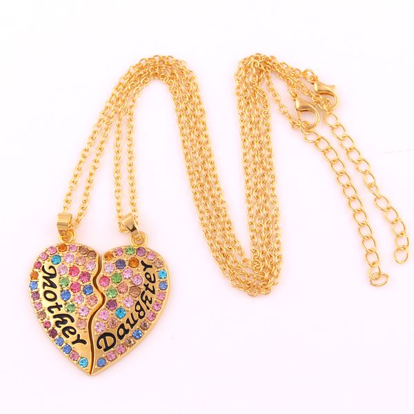 Lot de 2 Porte-cl/és en Acier Inoxydable avec Pendentif en Forme de c/œur pour m/ère et Fille