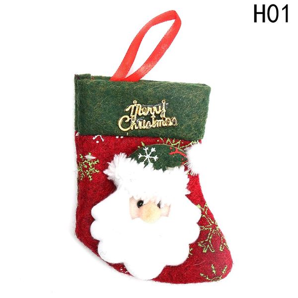 1 Pz Guanti natalizi Tasche porta posate Coltello da cena Porta forchette Set di posate di Babbo Natale per la decorazione natalizia