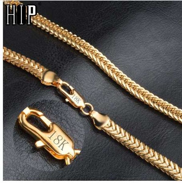 HIP Hop 20 Zoll 6MM Schlangenknochenkette Gold gefüllt Edelstahl Double Curb Cuban Link Chain Halsketten für Männer Schmuck