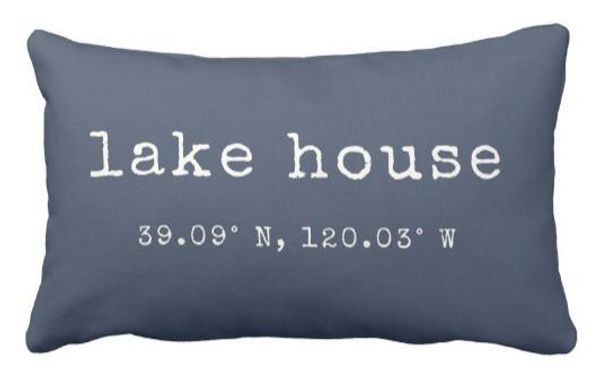 Lake House Custom Coordinates Throw Pillow Patio Lounge Chair