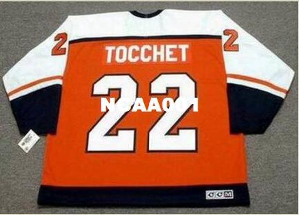 

mens #22 rick tocchet philadelphia flyers 1987 ccm vintage home hockey jersey or custom any name or number retro jersey, Black;red