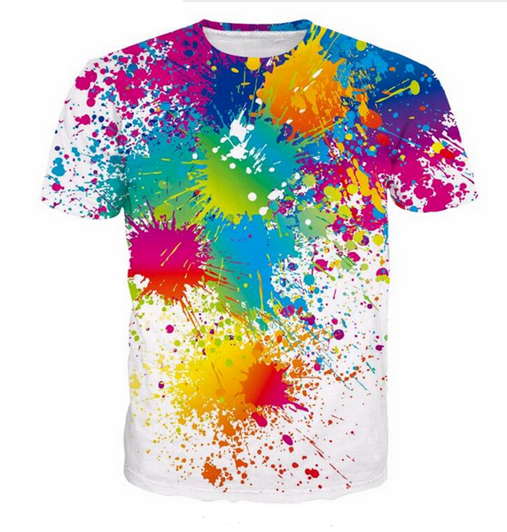 

2018 new fashion womens/mens summer hipster rainbow beast funny 3d print casual short sleeve t-shirts tx107, White;black
