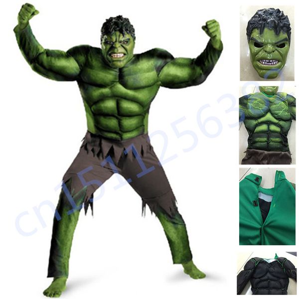 

the hulk costume for boys cosplay halloween costume for kids carnival clothes children gifts fantasy muscle mask, Black;red