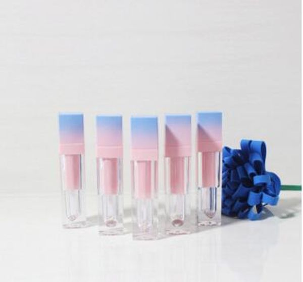 Quadrato Vuoto Lucidalabbra Tubo Gradiente Rosa Blu Plastica Elegante Rossetto Liquido Contenitori Cosmetici 5ml Campione