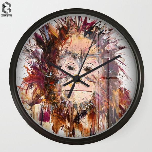 

chic art wall clock cartoon monkey for kids room wall decor, nursery decorative mute quartz clocks saat home decoration