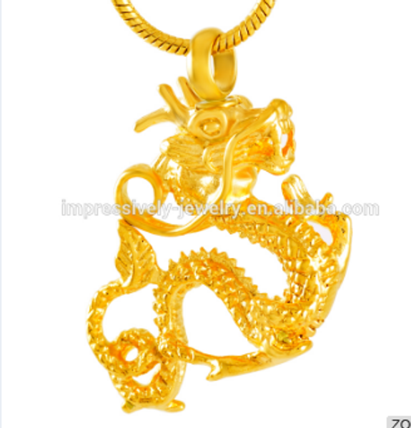 

custom-made stainless steel personality dragon bone ash box necklace perfume bottle funeral cremation ashes jewelry pendant, Silver