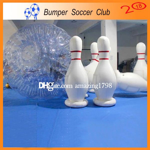 Kostenloser Versand, kostenlose Pumpe, 6 Stück, viel und 1 Stück Zorb Ball, aufblasbares menschliches Bowlingspiel, Zorb Ball für Bowling, Outdoor, menschlicher Bowlingsport