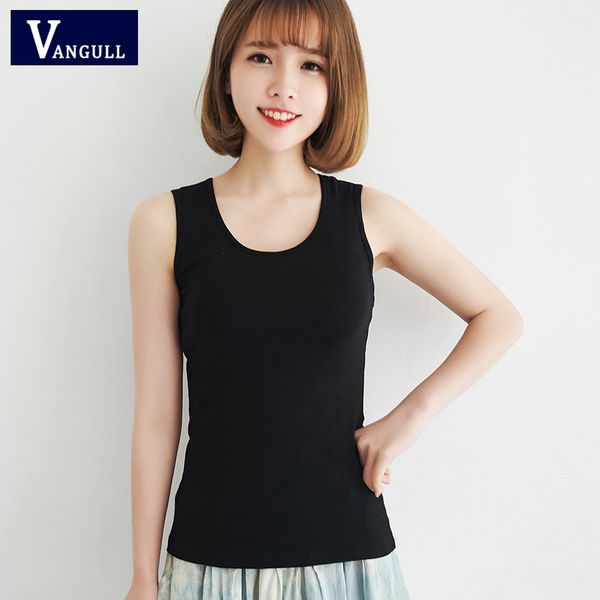 

2016 ride vest female cotton slim bottoming small vest women's summer sling fashion solid color sleeveless camisoles, Black;white