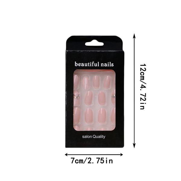 

24 pcs acrylic fake fingernails full cover fake false nude pink nail art diy #35/25w, Red;gold