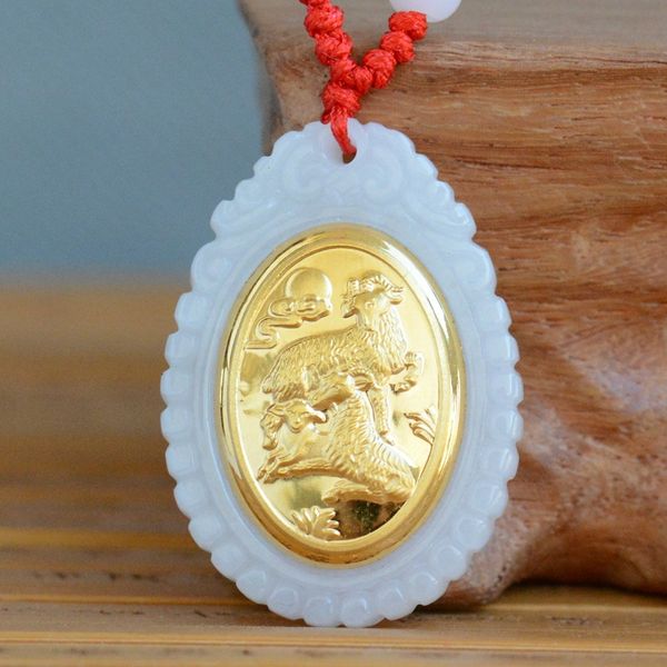 

hetian jade pendant for men women animal jewelry pendants necklace gift for family lovers couple, Silver