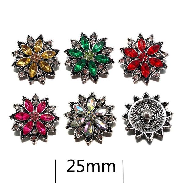 

wholesale w391 3d 18mm 25mm rhinestone metal snap button for bracelet necklace interchangeable jewelry women accessorie findings