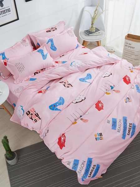 3 Bed Sheet Set Cartoon Pattern Sweet Adorable Comfy Soft