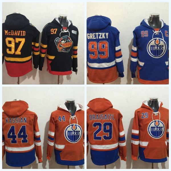 

Edmonton Oilers Hoodie Sweatshirts 97 Connor McDavid 29 Leon Draisaitl 99 Wayne Gretzky 44 Zack Kassian Ice Hockey Jersey All Stitched
