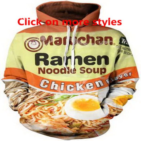 

Еда Ramen лапша 3D смешные Новая мода Мужчины/Женщины толстовка толстовки свитер тол