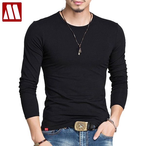 

cotton t shirt men brand 2017 fashion men's label stitching design & tees t shirts men long sleeve slim tshirt homme xxxxxl, White;black