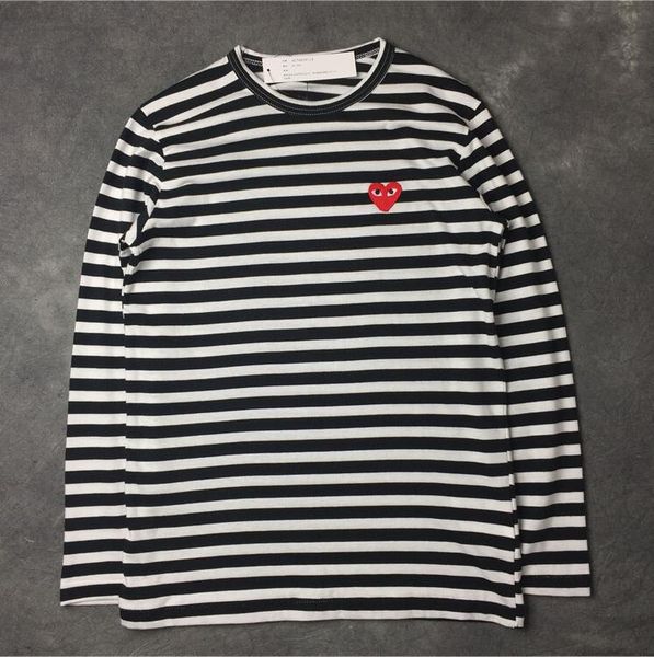 

2018 Новый модельер футболка мужская футболка Марка полоса играть красное сердце п