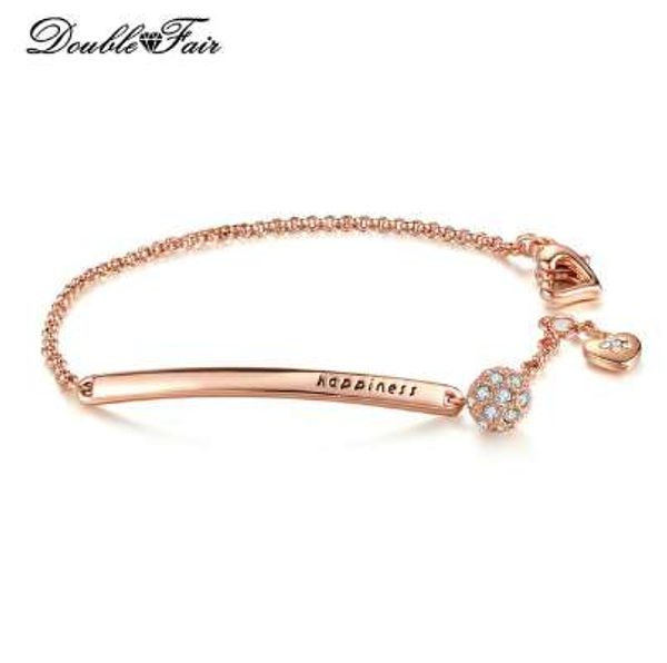 

double fair ol style cubic zirconia ball fashion charm bracelets & bangles rose gold color crystal jewelry gift for women dfh196, Golden;silver