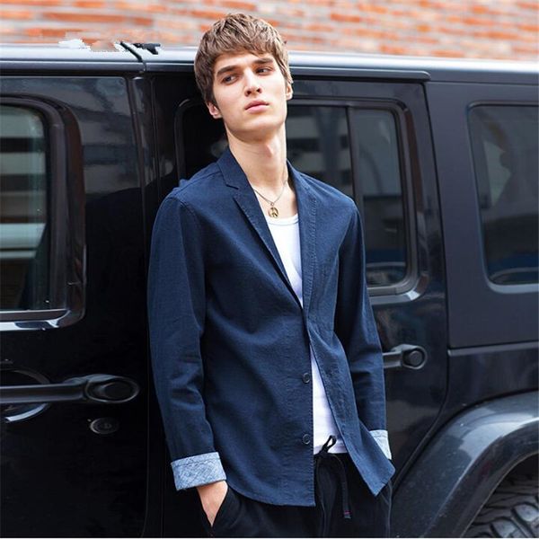 

2018 fashion mens blazer for summer casual loose single breasted blazer men linen soft comfortable clothes quality outwear, White;black