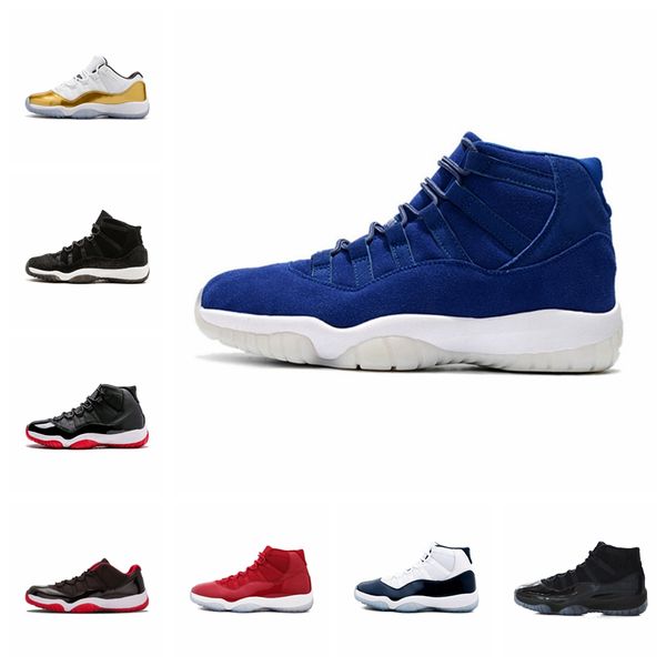 

11 prom night xi cap and gown 11s gym red prm re2pect high midnight navy men basketball shoes bred space jam sport sneakers