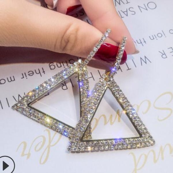 

designer jewelry s925 sterling silver triangle shape for women geometric figure with diomand fashion of shipping, Golden