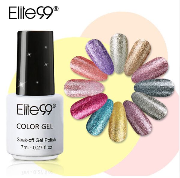 

elite99 7ml platinum color nail gel varnish semi permanent nail art glitter pearl gelpolish lacquer soak off uv gel nail polish