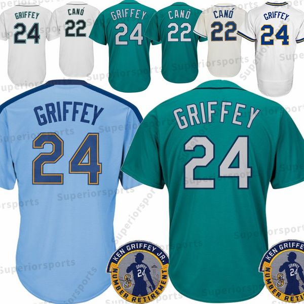 

Seattle Men's 22 Robinson Cano Mariners Jerseys 24 Ken Baseball Jersey M-XXXL Fast Free Shipping 100% Stitched