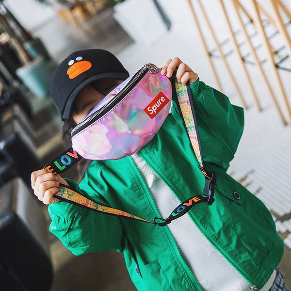 

bag and boys pockets girls laser new chest wild bags fashion children's baby messenger bag cfnip, Red;black