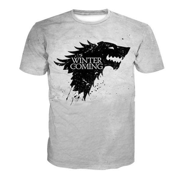 

новые моды для мужчин / женщин игра престолов 3d печати последние harajuku стиль майка топы плюс размер стиль наряд смешные футболки тройник, White;black