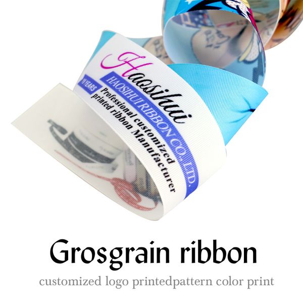

3/4''(19mm) 10 yards custom printed grosgrain ribbon double & single grosgrain