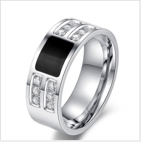 

men's rings, zircon men's rings, european and american rings, Silver