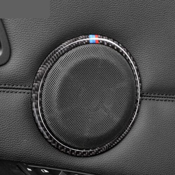 

carbon fiber car door speaker decorative circle sticker loudspeaker trim car styling for bmw e90 320i 325i e84 x1 accessories