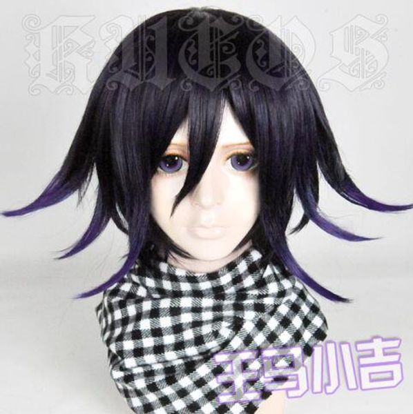 

game new danganronpa v3 ouma kokichi cosplay costume wig, Black;brown