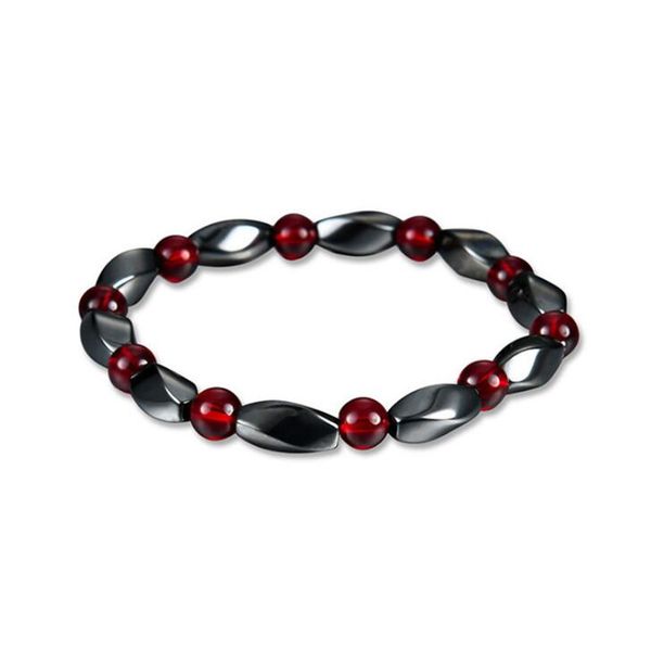 

beaded bracelets fashion bracelet hematite bangles healing beads stretch bracelets for lose weight female male red, Golden;silver