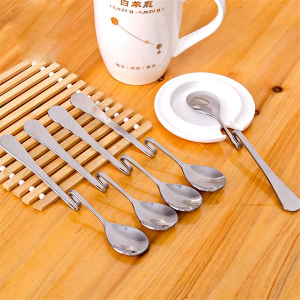 

stainless steel curved twisted handle spoon tea coffee honey drink spoons 2 size