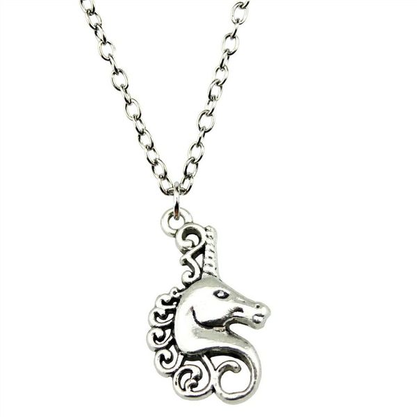 

wysiwyg 5 шт. металлические цепи ожерелья подвески старинные ожерелье ручной работы повезло рог лошадь 26x15mm n2-b11758, Silver