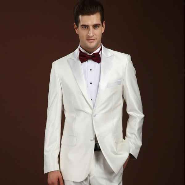 

new designe two button lvory groom tuxedos groomsmen men formal suits business prom suit customize(jacket+pants+bows tie) no;59, Black;gray