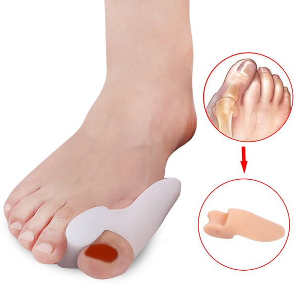 

1pair silicone gel bunion splint big toe separator overlapping spreader protection corrector hallux valgus foot massager, Red;pink