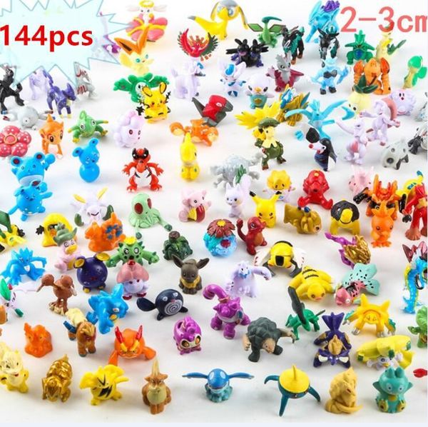 

144 pc lot 2 3 cm children pikachu action figure toy japane e cartoon anime mini collection birthday gift cartoon doll toy