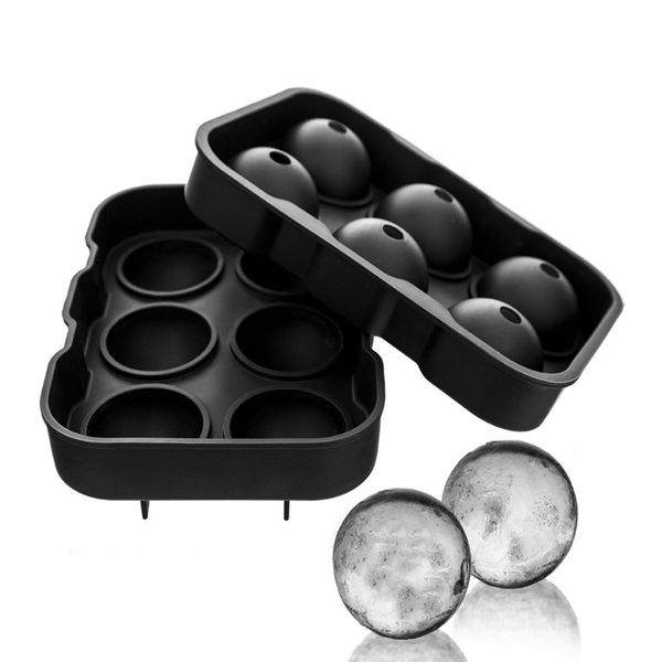 

6 cavity silicone sphere ice ball mold large ice cube maker silicone cube tray whiskey wine cocktail party bar accessories