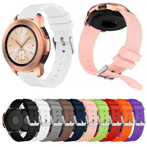 

silicone watchband for samsung galaxy watch 42mm strap striped replacement sport rubber bracelet for amazfit bip band, Black;brown