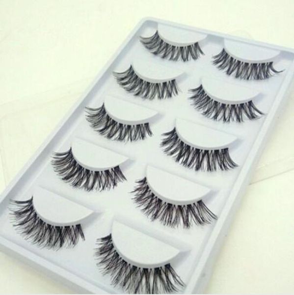 

new 5 pairs natural sparse cross eye lashes 3d 12mm false lashes makeup long false eyelashes ing