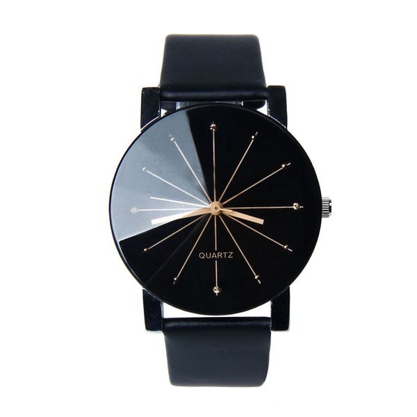 

men watch women couple horloges mannen noble 1pc men/women quartz dial clock leather wrist watch case 4*, Slivery;brown