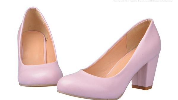 

send 2018 spring and autumn new style coarse heel high heeled women's shoes, Black