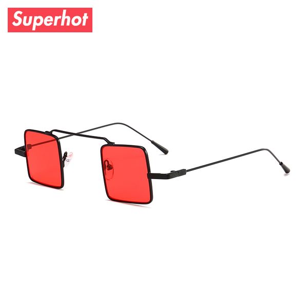 

supereyewear 2018 small square sunglasses men women metal sun glasses tinted clear lenses vintage shades 10629, White;black