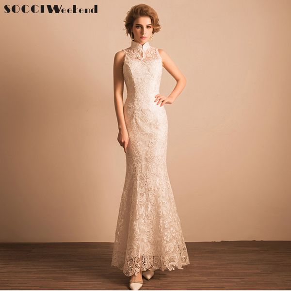 Wholesale New Ivory Snow White Wedding Dress Lace Long Chinese